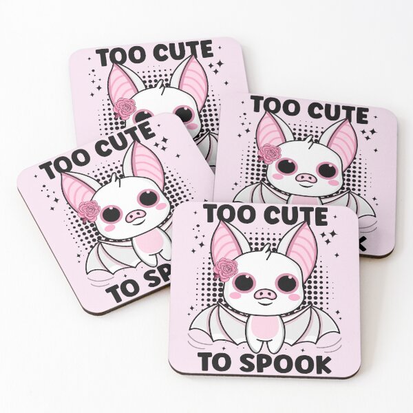Item preview, Too Cute to Spook | Cute and Funny Halloween Albino Bat - Pink designed and sold by PearlMoonGrapes.