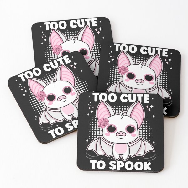 Item preview, Too Cute to Spook | Cute and Funny Halloween Albino Bat - Black designed and sold by PearlMoonGrapes.