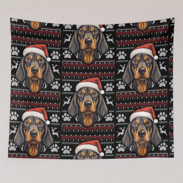 Aperçu de l'œuvre Black and Tan Coonhound Ugly Sweater Christmas créée et vendue par rafaeltto.