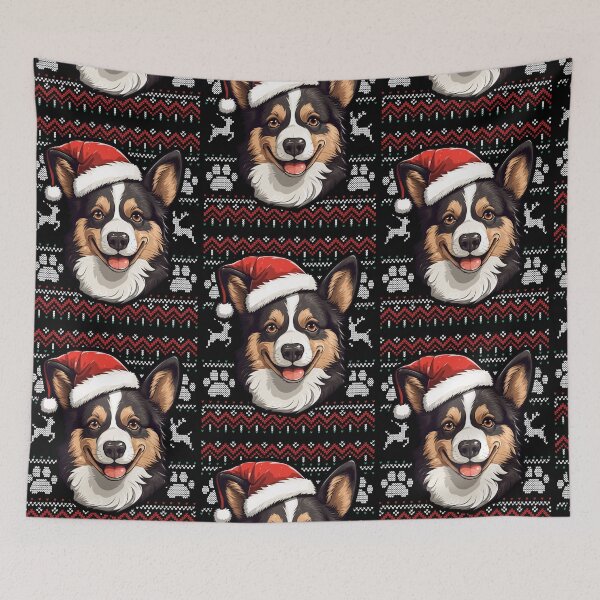 Item preview, Black Brindle Corgi Ugly Sweater Christmas designed and sold by rafaeltto.