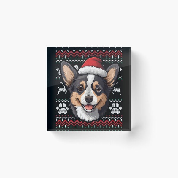 Item preview, Black Brindle Corgi Ugly Sweater Christmas designed and sold by rafaeltto.