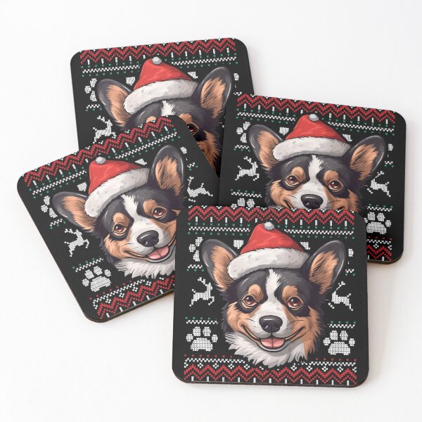 Item preview, Black Brindle Corgi Ugly Sweater Christmas designed and sold by rafaeltto.