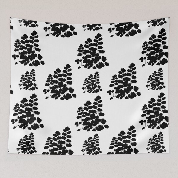 Item preview, Black and White Plant Pattern Repeat designed and sold by badlydrawnbabe.