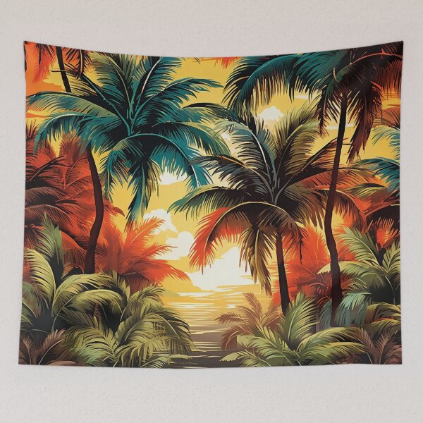 Item preview, Colorful Palm tree landscape print designed and sold by dcrc.
