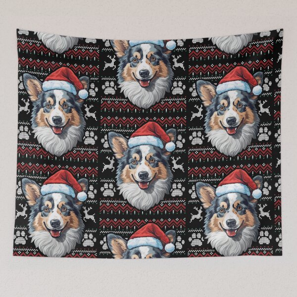 Item preview, Blue Merle Corgi Ugly Sweater Christmas designed and sold by rafaeltto.