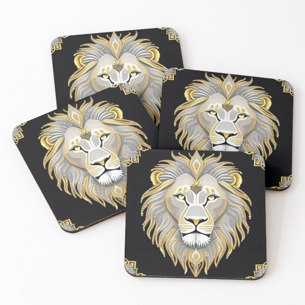 Item preview, Gold and silver rhinestone lion tapestry  designed and sold by Roxburylane.