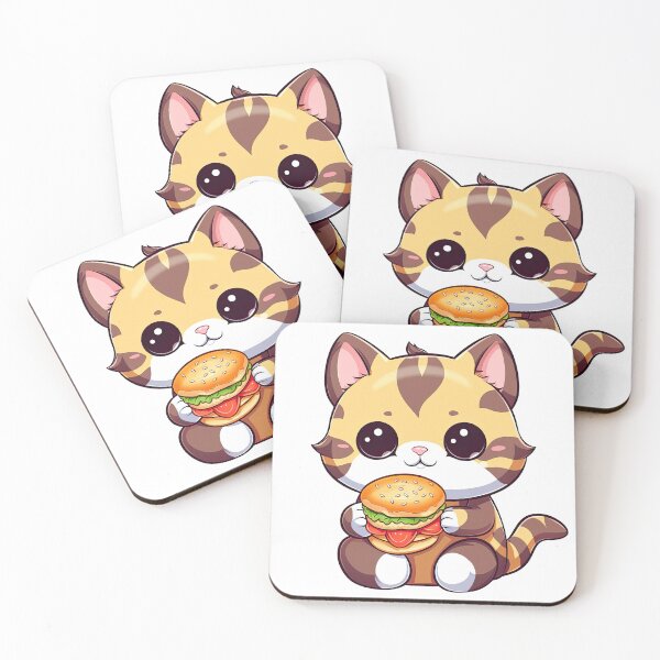 Item preview, Cute Kitten Eating Burger Illustration 3 designed and sold by eyestetix.