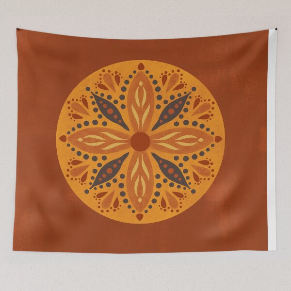 Aperçu de l'œuvre Mandala d'automne - Nuances d'orange créée et vendue par DigThatPrint.