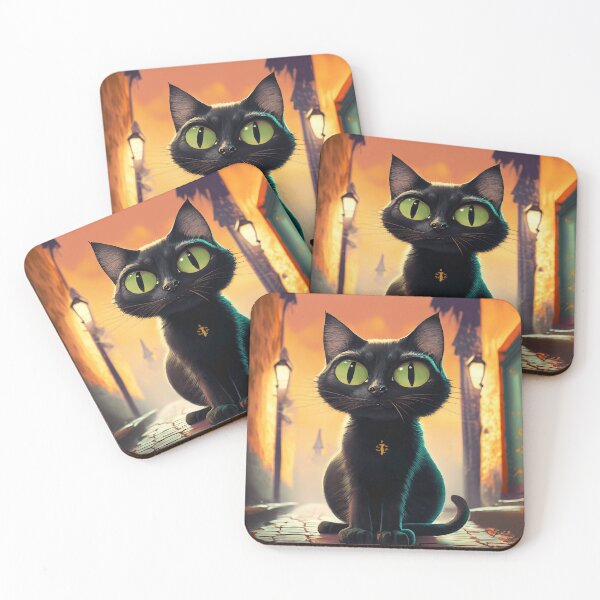 Item preview, A Halloween Black Cat with a Golden Collar designed and sold by ScarletGoldenOx.
