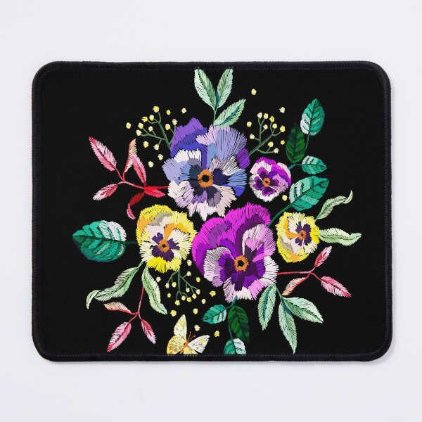 Item preview, Embroidered Pansies designed and sold by FunWithChemo.