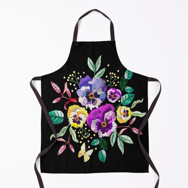 Item preview, Embroidered Pansies designed and sold by FunWithChemo.