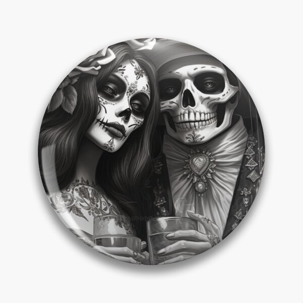 Item preview, Santa Muerte day of the dead halloween tarot lovers two of cups designed and sold by Baba  Yaga's Cards.