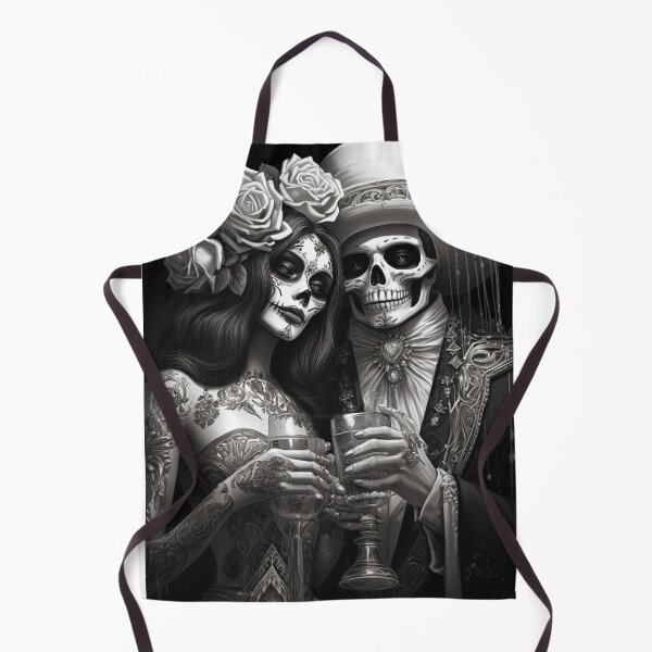 Item preview, Santa Muerte day of the dead halloween tarot lovers two of cups designed and sold by Baba Yaga's Cards.