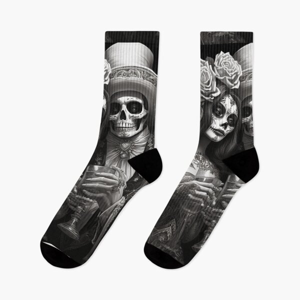 Item preview, Santa Muerte day of the dead halloween tarot lovers two of cups designed and sold by Baba  Yaga's Cards.