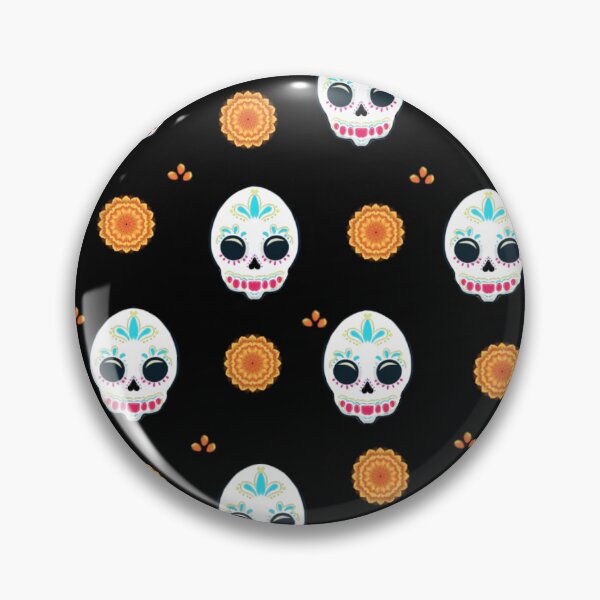 Item preview, Day of the dead pattern black designed and sold by Mei-my-Art.