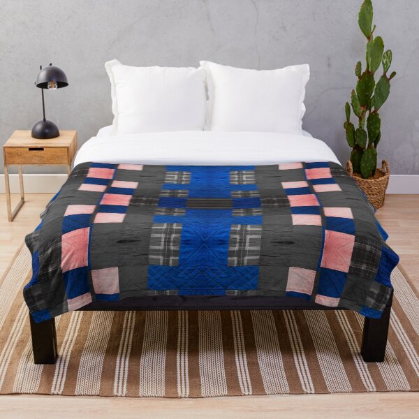 Item preview, Tribal Kaleidoscope Gray-ฺBule tone: A Seamless Patchwork Art Collection designed and sold by dekdoi.