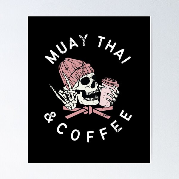 Artikel-Vorschau von Muay Thai und Kaffeemütze, Rock auf Vintage-Schädel, designt und verkauft von Polishthestone.