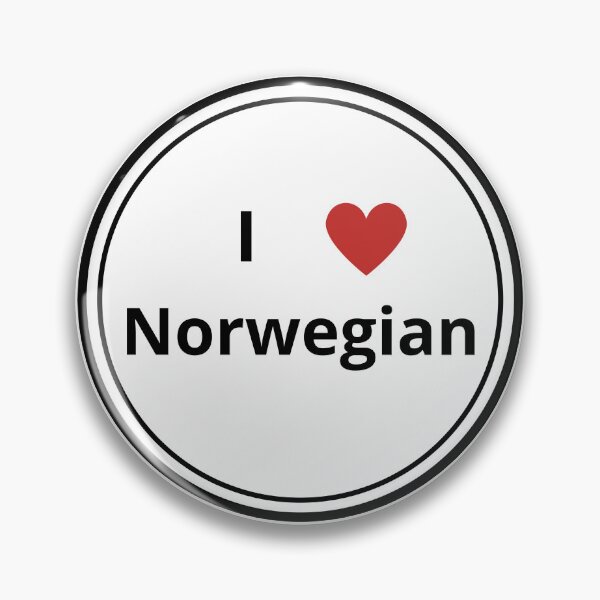 Item preview, Black and white circle of i love Norwegian designed and sold by language-des.