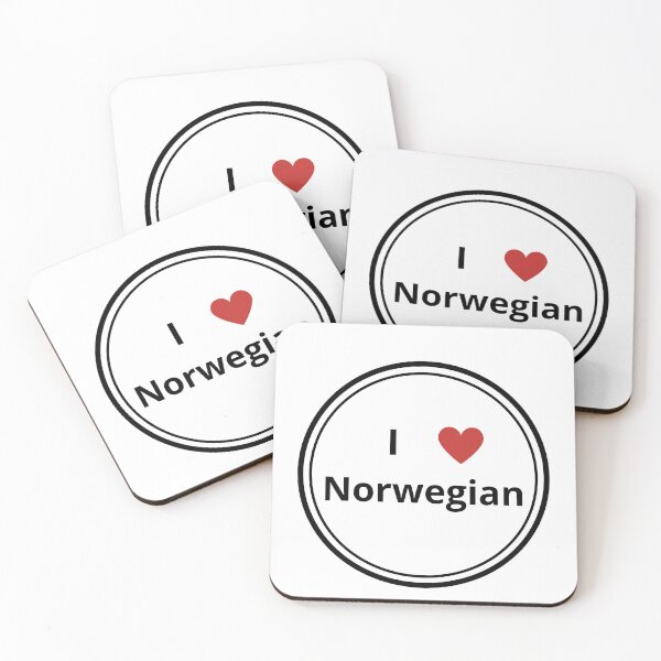 Item preview, Black and white circle of i love Norwegian designed and sold by language-des.