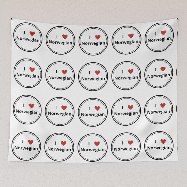 Item preview, Black and white circle of i love Norwegian designed and sold by language-des.