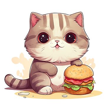 Vetor de Hamburguesa gato kawaii, hamburguesa en forma de gato