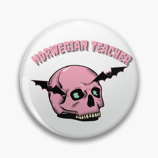 Item preview, Norwegian teacher halloween skull designed and sold by language-des.