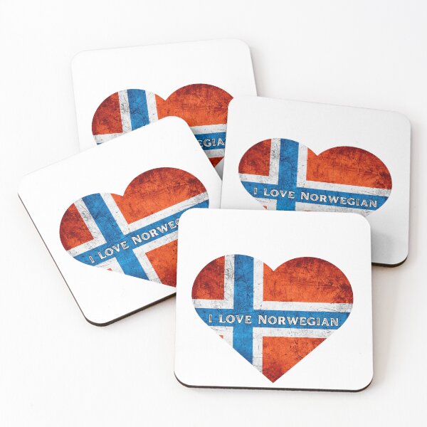 Item preview, I love Norwegian, heart with Norwegian flag designed and sold by language-des.