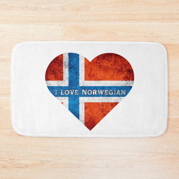 Item preview, I love Norwegian, heart with Norwegian flag designed and sold by language-des.