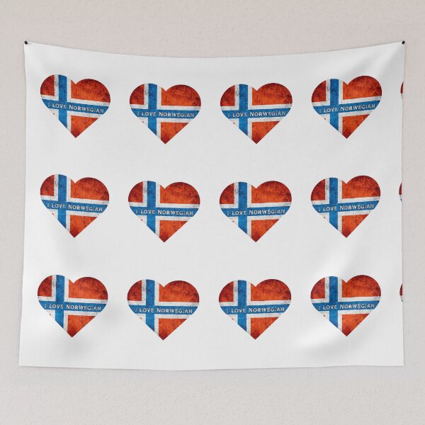 Item preview, I love Norwegian, heart with Norwegian flag designed and sold by language-des.