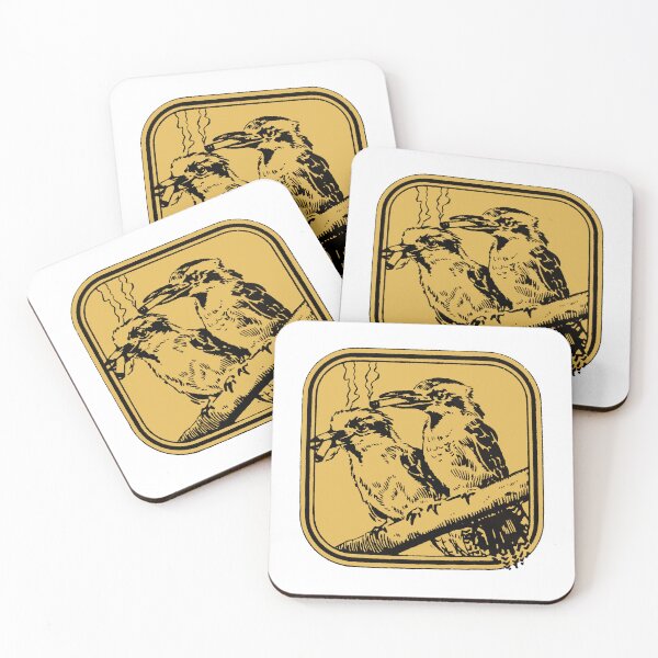 Item preview, VINTAGE KOOKABURRA DURRY SMOKO COASTER in Wattle Yellow designed and sold by limitless-wa.