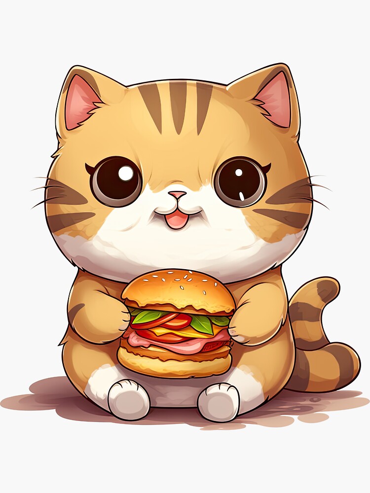 Vetor de Hamburguesa gato kawaii, hamburguesa en forma de gato