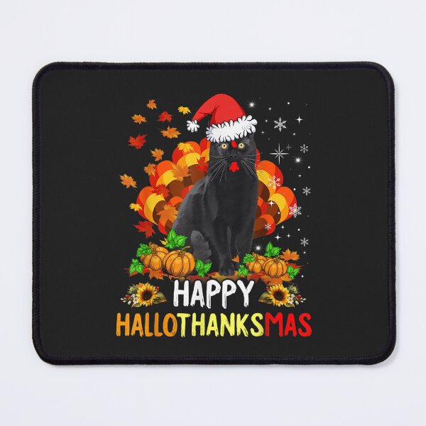 Item preview, Happy Hallothanksmas Cat Halloween Thanksgiving Christmas designed and sold by William Parker.