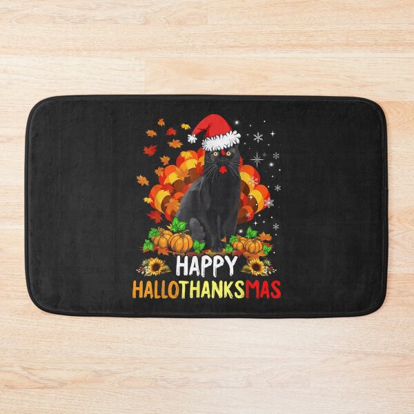Item preview, Happy Hallothanksmas Cat Halloween Thanksgiving Christmas designed and sold by William Parker.