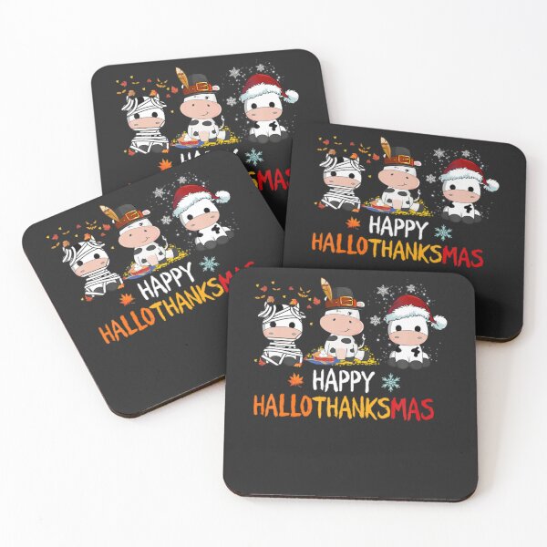 Item preview, Happy Hallothanksmas Cows Halloween Thanksgiving Christmas designed and sold by William Parker.