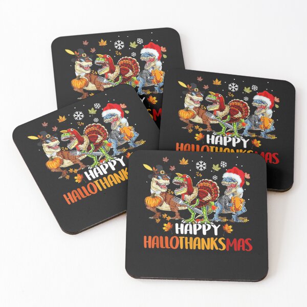 Item preview, Happy Hallothanksmas T Rex Halloween Thanksgiving Christmas designed and sold by William Parker.