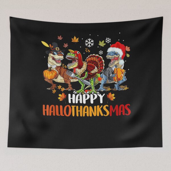 Item preview, Happy Hallothanksmas T Rex Halloween Thanksgiving Christmas designed and sold by William Parker.
