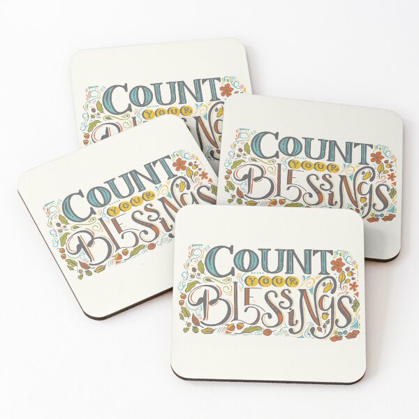 Item preview, Count Your Blessings Thanksgiving Gratitude Typography designed and sold by greenoriginals.