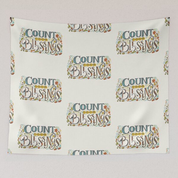 Item preview, Count Your Blessings Thanksgiving Gratitude Typography designed and sold by greenoriginals.