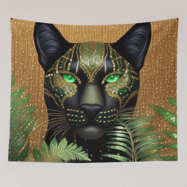 Item preview, Black panther with green details  designed and sold by Roxburylane.