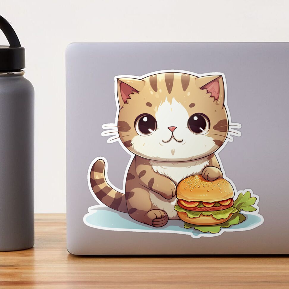 Hamburger Kitty Cat Cute Washi Tape — Kimchi Kawaii