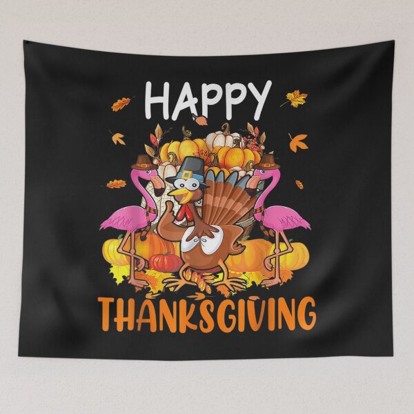 Item preview, Happy Thanksgiving Cute Adorable Flamingos Turkey Pumpkin designed and sold by William Parker.