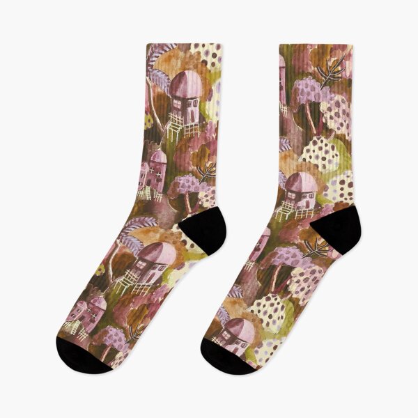 Item preview, Stilt houses in the jungle designed and sold by Alessandro Remo Mazzoni Remotextiles.