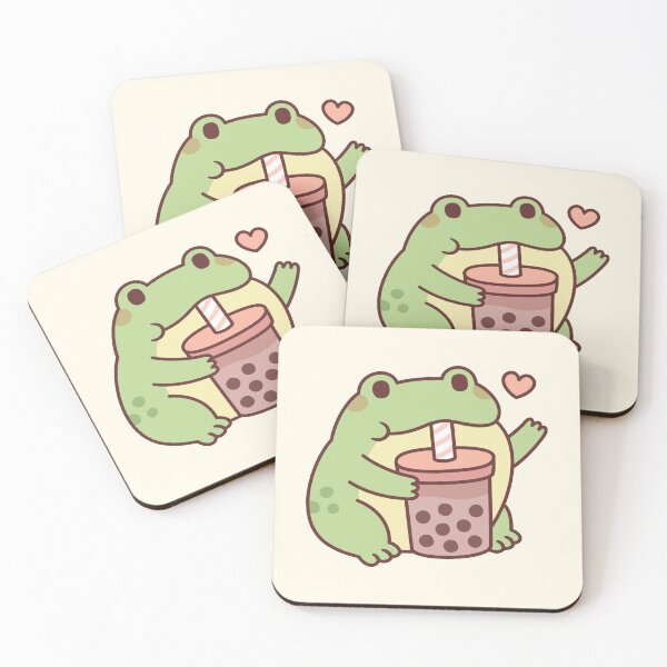 Item preview, Cute Frog Loves Drinking Bubble Tea designed and sold by rustydoodle.