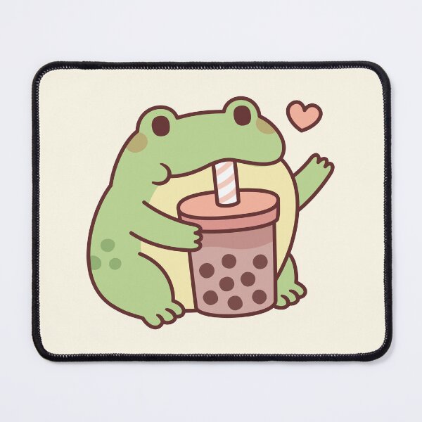 Item preview, Cute Frog Loves Drinking Bubble Tea designed and sold by rustydoodle.