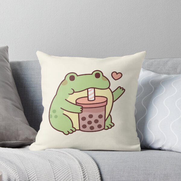 Item preview, Cute Frog Loves Drinking Bubble Tea designed and sold by rustydoodle.