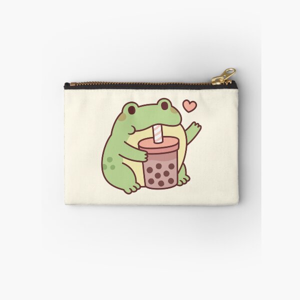 Item preview, Cute Frog Loves Drinking Bubble Tea designed and sold by rustydoodle.