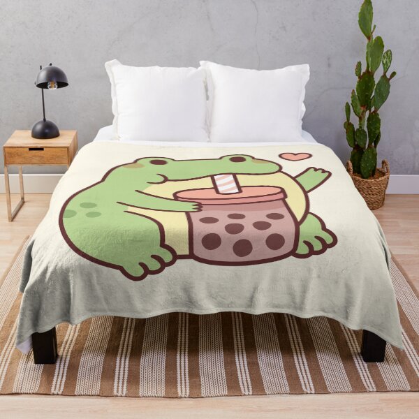 Item preview, Cute Frog Loves Drinking Bubble Tea designed and sold by rustydoodle.