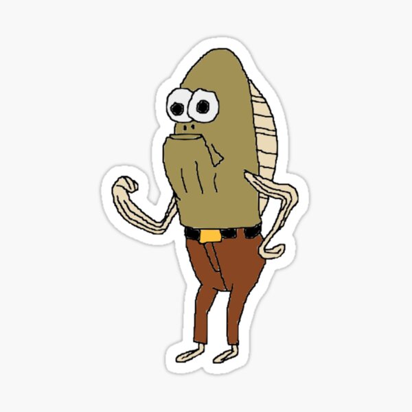 SpongeBob and Fish Meme Sticker - Sticker Mania