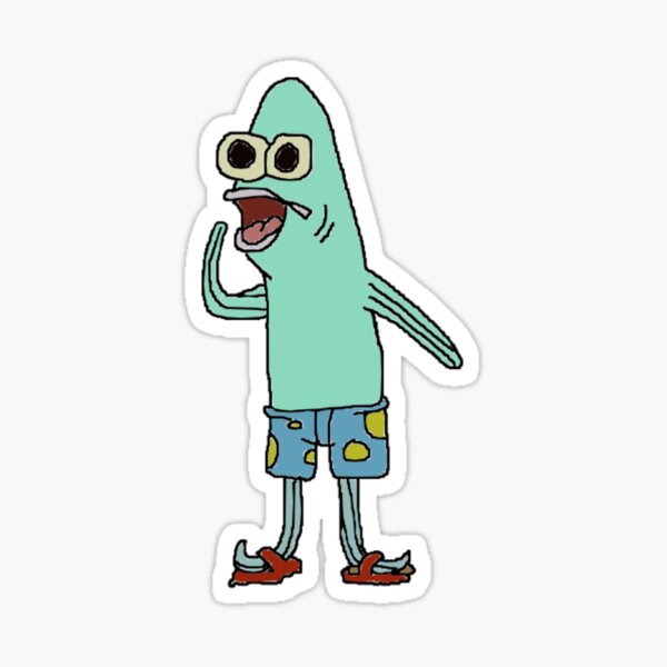 SpongeBob Upset Fish Meme Sticker - Sticker Mania