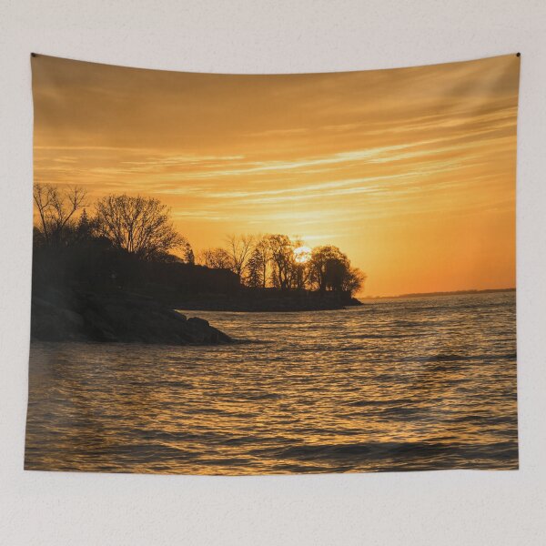 Item preview, Behind Bare Trees - Sunrise on the Shore of Lake Ontario in Toronto designed and sold by Georgia Mizuleva.